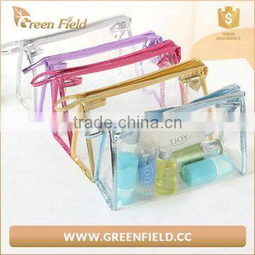 Promotional toiletry cosmetic clear pvc zipper bag cheap factory price