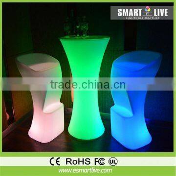 Round fashion led bar table cheap high top bar tables and chairs