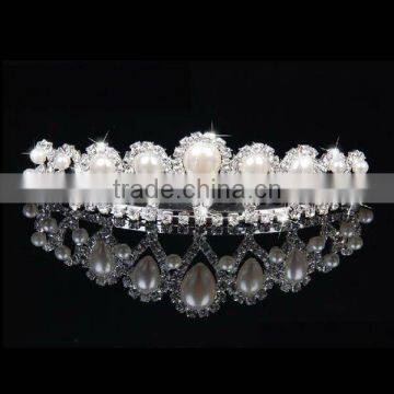 Covered rhinestone pearl pageant crowns and tiaras hair Jewelry