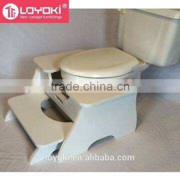 Potty Step Stool Nesting Poop Stoop Set - High Poop Stoop Full-Squat Stool and Low Platform Poop Stoop Foot Stool photo-2