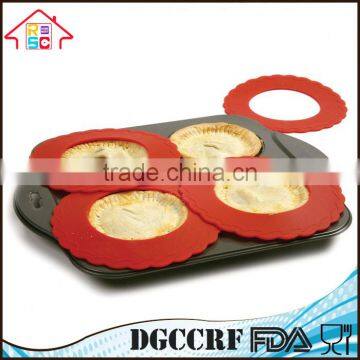 NBRSC Reusable Mini Pie Pan Crust Shields Silicone Cover Set of 4 photo-2