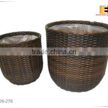 PE/plastic Rattan With Liner Flower Baskets photo-2