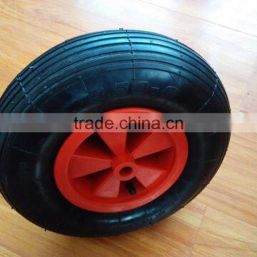 Garden wheelbarrow wheel 3.50-6 with plastic rim