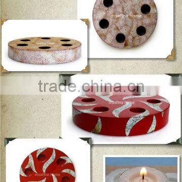 Eggshell lacquer tealight candle holders