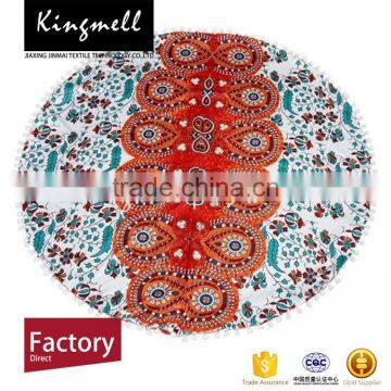 Customized Digital Printed Floor Cushion Polyester Roud Cushion photo-3