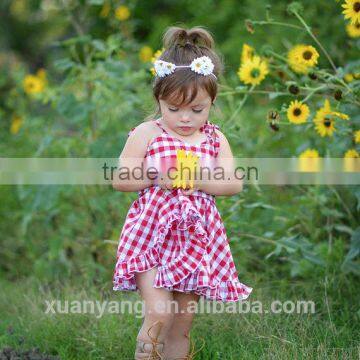 2017 Wholesale Lovely Plaid Kids Clothes New Fashion Party Frocks Designs Children Girl Dress photo-4