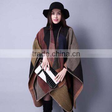 Western wind 2017 new Spring style women scarf grid printed many colors imitated cashmere material ladies cloak