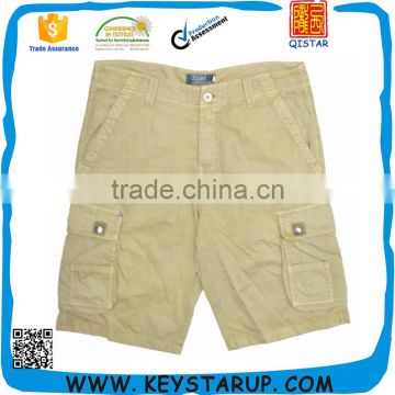 Khaki Below The Knee Mens Walking Cargo Shorts