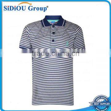 Boys Polo Collar Stripe Printed T-Shirt Navy/White 3-10 Years