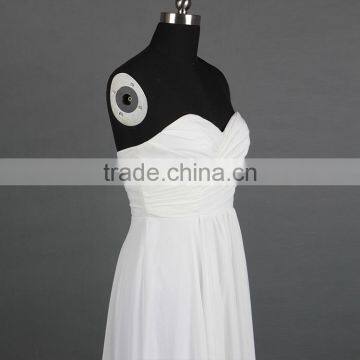 Sweetheart Floor-Length Chiffon White Evening Dress photo-4