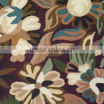 Chain Stitch Embroidery Cushion Luxury Floral Designer Toss Accent Sofa Pillow photo-3