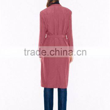 Hot Selling Light Weight Long Sleeve Trench Cost Fashion Faux Cost Women 2016 photo-5