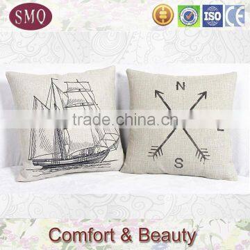 Yellow and White Base Fabric Cusotm Linen Printed Leaf Design of Cushion Covers photo-3