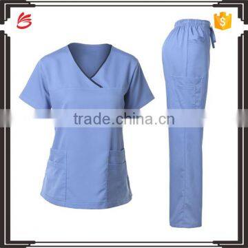 OEM Cotton Polyester Medical Scrubs China Plain Solid Hospital Uniform photo-2