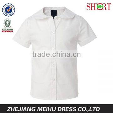 Girls School Uniforms Short Sleeve Peter Pan Blouse photo-2