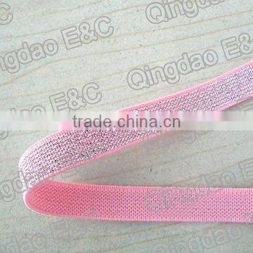 Metallic silver yarn lurex elastic webbing