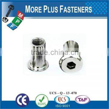 Made in Taiwan Brass Material Bronze or Nickle Material Flat Head Hex Socket Connector Cap Nut photo-6