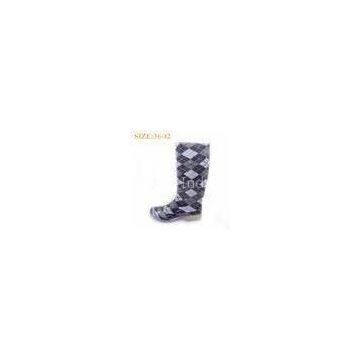 Plaid Womens Rain Boot , Size 41 Grey Polyester Lining For Fishing