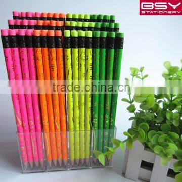 12 pcs HB roll printing pencil with eraser pencil with pvc box