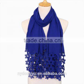 chffon cutout modal muslim scarf/27 color muslim tassel scarf/islamic hot sell women hijab