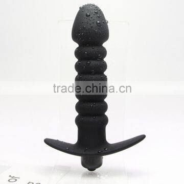 Black Silicone Anal Beads Gay Tube Sex Products For Couple Vibrating Butt Plug