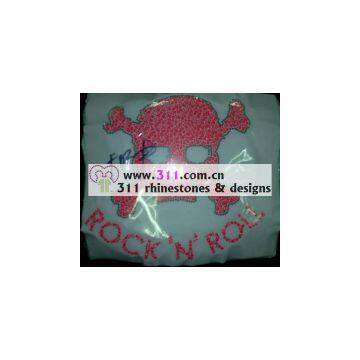 311 Skull Lumi Studs Hot-fix Heat Transfer Rhinestone Motif Design 3