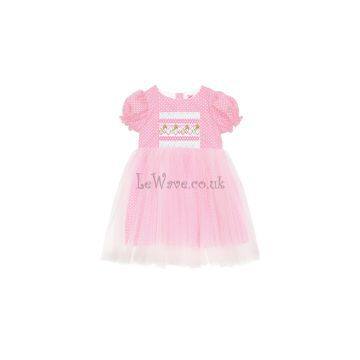 Light pink girl smocked tutu dress - LD 141