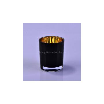 Luxury black and gold painting votive glass candles jar