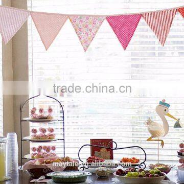 Durable 100% Cotton Fabric Flag Bunting Banner Wedding, Birthday, Party Decoration photo-5