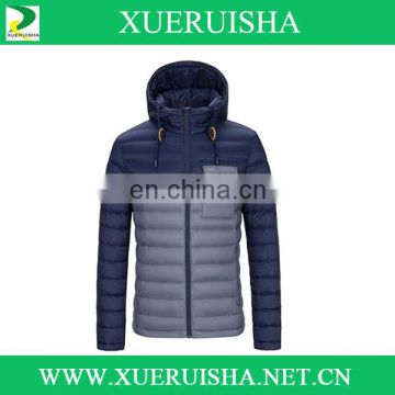 denim mens jacket in 90% duck down fill china manufacturer