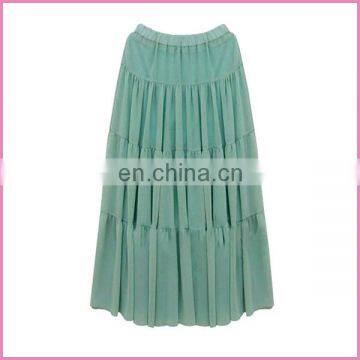 Four Fold Bohemian Style Colorful Long Pleated Skirt photo-4