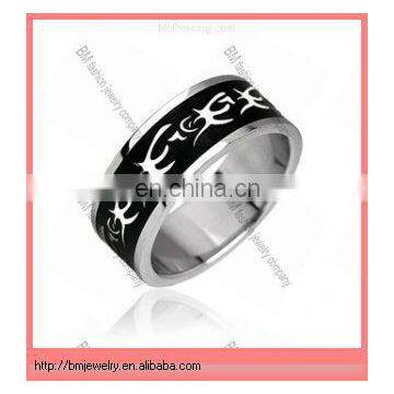 Surgical Steel Tribal Black Plating Ring jewelry for boy 2013