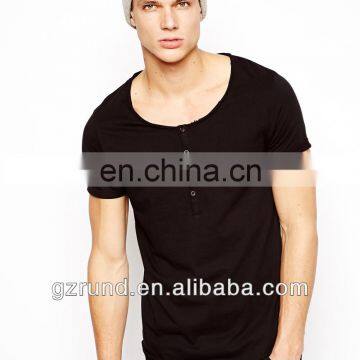 2014 T-Shirt With Raw Neck And Roll Sleeve fashionable boy dry fit chinese supplier custom tshirt model-sc166