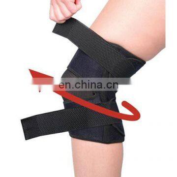 Black adjustable breathable patella compression support brace