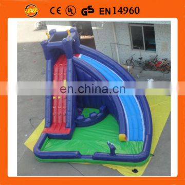 2014 New nflatable Water Slide With Pool, Curve Water Slide With Pool