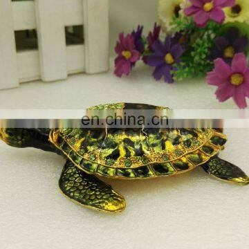 new tortoise trinket tortoise figure enamel tortise green crystal tortoise trinket jewelry boxes