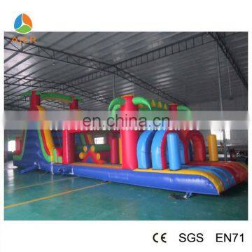 2015 Summer Mew Style Inflatable Funland With Jumping Bouncer And Slide