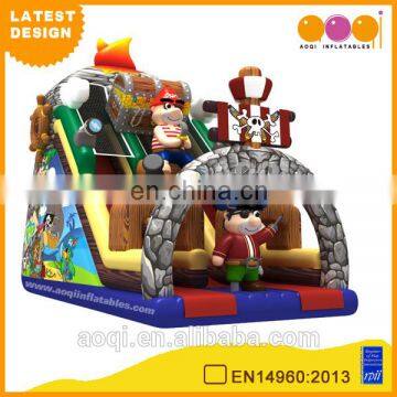 2016 AOQI newest design pirate outdoor inflatable bounce slide garde slide with free EN14960 certificate