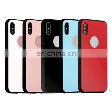 2017 new solid color Anti-Drop Acrylic PC Back + Soft TPU Edge Hybrid Back Cover Case for iPhone X