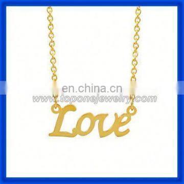 Latest unique jewelry with love alphabet letter gold custom designer brand name jewelry