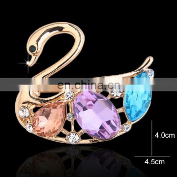 china wholesale Fashion korean crystal rhinestone swan brooch MB-0036