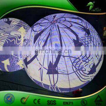 Vivid Full Printing Giant Inflatable Lighting Sphere , Inflatable LED Balloon Party Decoration , PVC Hanging Advertising Globe photo-3