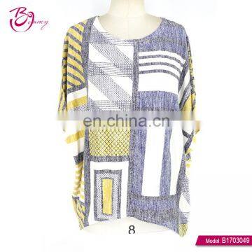 Customizable Checked Casual Print Fat Women Latest Blouse