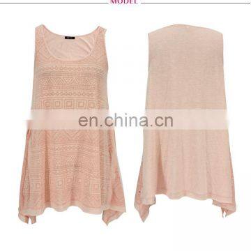 Summer Sleeveless Lady Tunic Swing Women Retro Burn Out Tunic photo-3