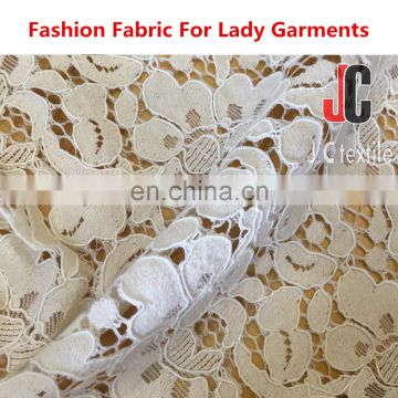 shaoxing JC036 Plain dyed ivory lace fabric high quality african george lace fabric