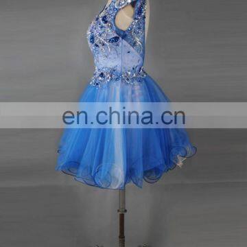 Bling Bling Ice Blue Short Puffy Homecoming Dress Made in China photo-4
