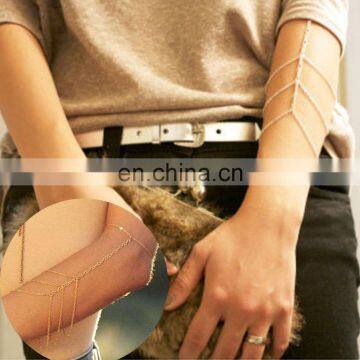 Women Gold Armband Bracelet Arm Slave Harness Tassel Chain Upper Cuff Armlet