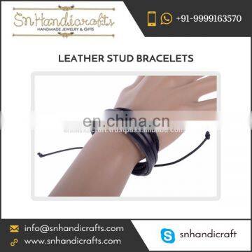 New Style and Fashion Statement Leather Stud Bracelet for Men