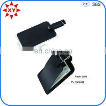 New products Custom black leather luggage tag for man