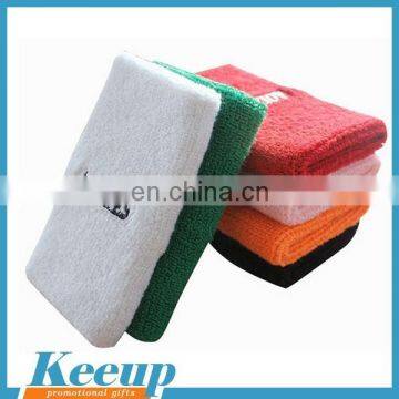 Customized logo promotional terry cloth sports arm sweatbands